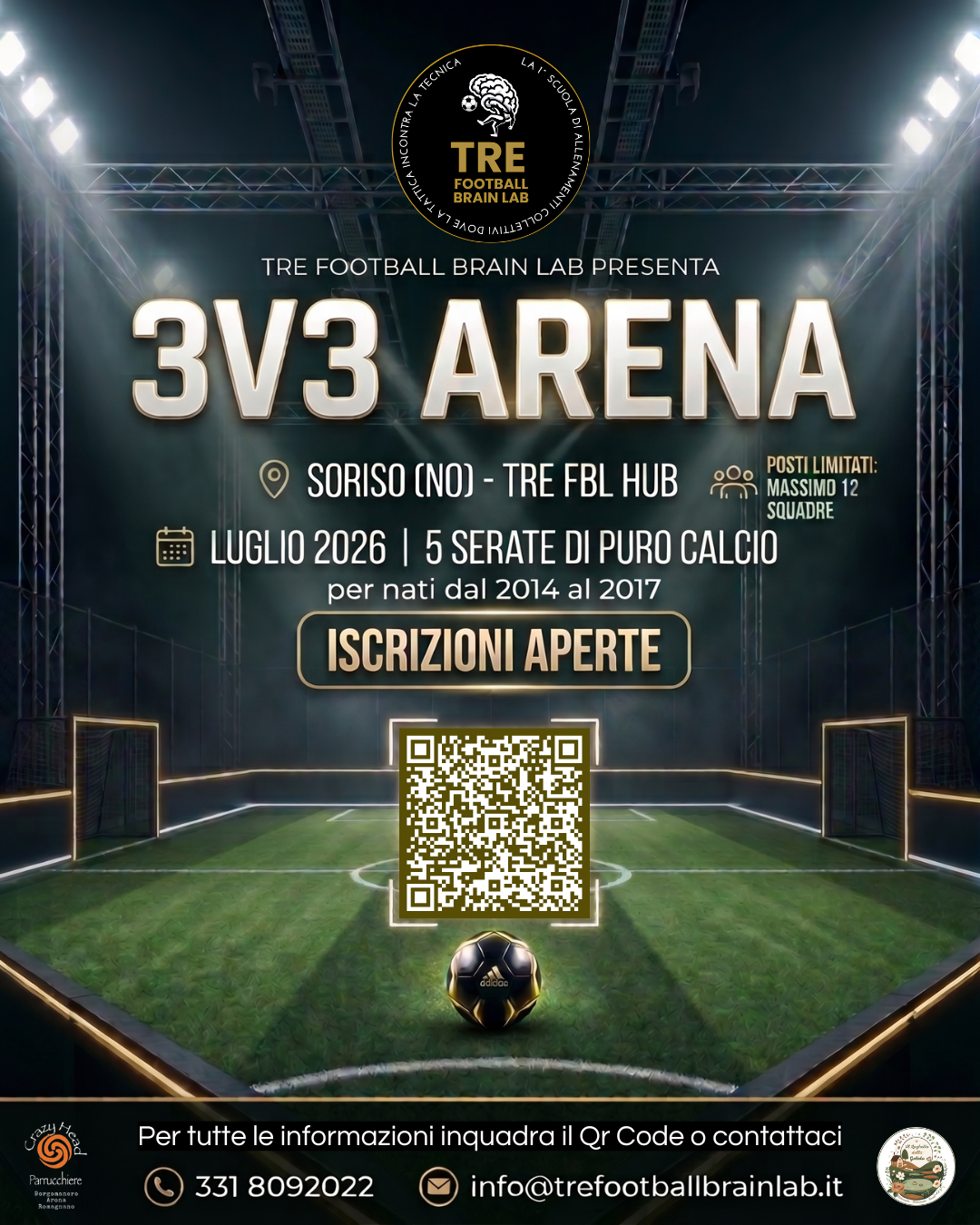 Locandina Skills Arena 3v3 TRE Football Brain Lab